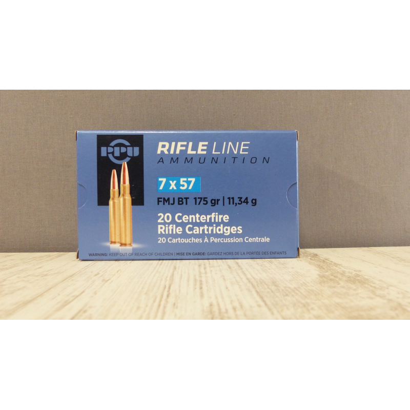 Munitions PPU 7x57, 175 gr FMJBT - Equipement Sportif de Qualité