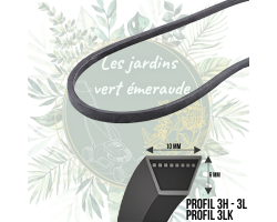 Courroie 3H350 - Courroie trapézoïdale lisse pour jardin