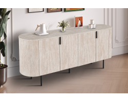 Bahut 'Lagos' 200 cm en décor travertin beige - Élégance et fonctionnalité