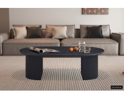 Table basse 'Lagos' 120 cm ovale - Décor brun foncé | Meubles