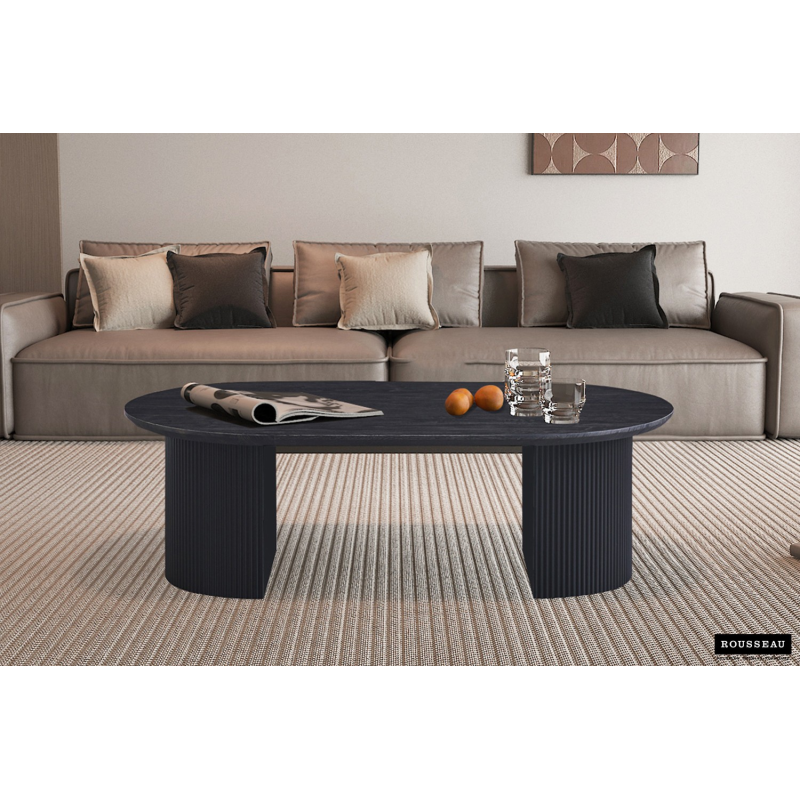 Table basse 'Lagos' 120 cm ovale - Décor brun foncé | Meubles