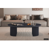 Table basse 'Lagos' 120 cm ovale - Décor brun foncé | Meubles