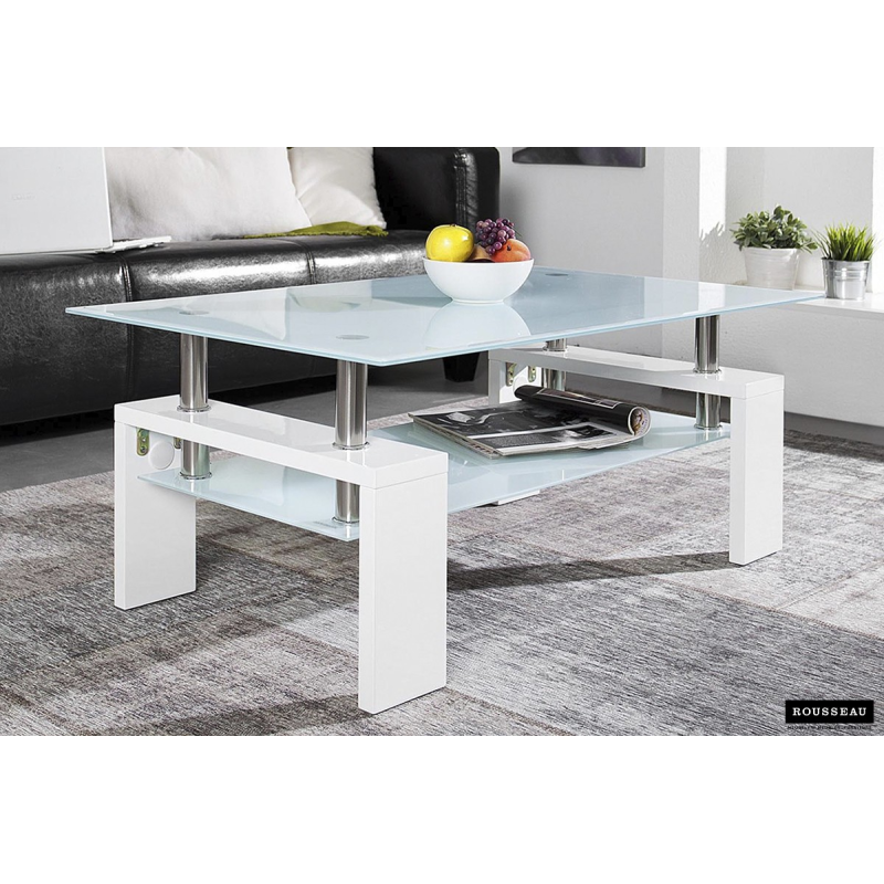 Table basse 'Alana' Blanc laqué - Design moderne et élégant