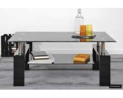 Table basse 'Alana' en noir laqué - Élégance et fonctionnalité