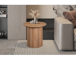 Table basse 'Lagos' 50 cm Ronde Décor Chêne Vieilli | Meubles de qualité