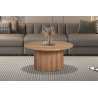 Table basse 'Lagos' 80 cm ronde en décor chêne vieilli - Élégance moderne