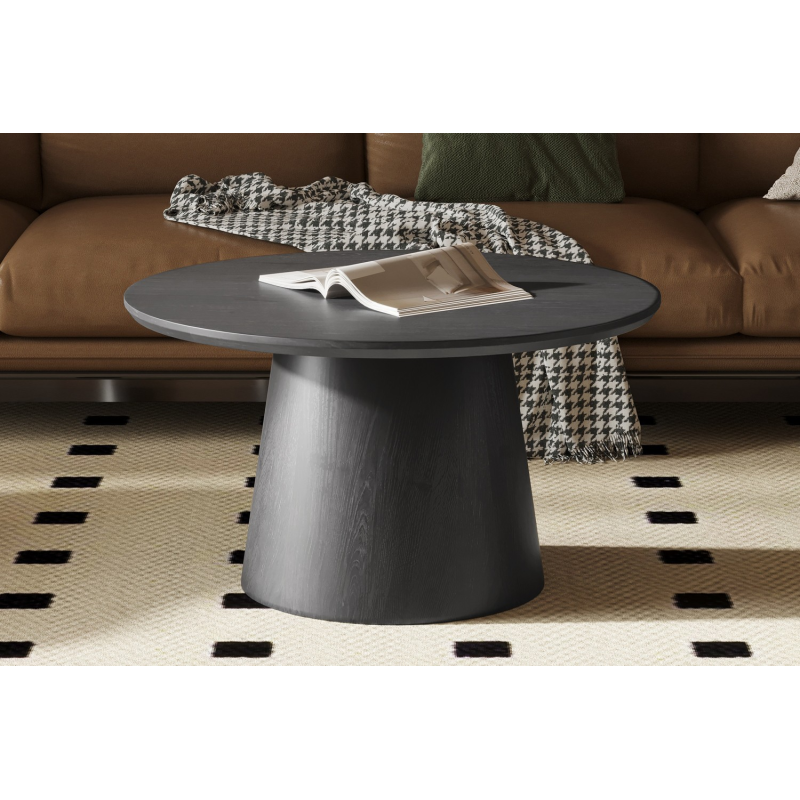 Table basse Miklos 80 cm - Design élégant en brun foncé