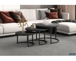 Table basse 'Arnod' set de 3 en bois de manguier noir - Meubles modernes