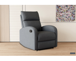 Fauteuil relax 'France' relevable manuel PU Noir - Confort et Élégance