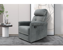 Fauteuil relax 'Wuhan' - Relevable manuellement - Tissu Gris