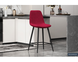 Chaise de Comptoir 'Boy' Velours Bordeaux - Élégance et Confort