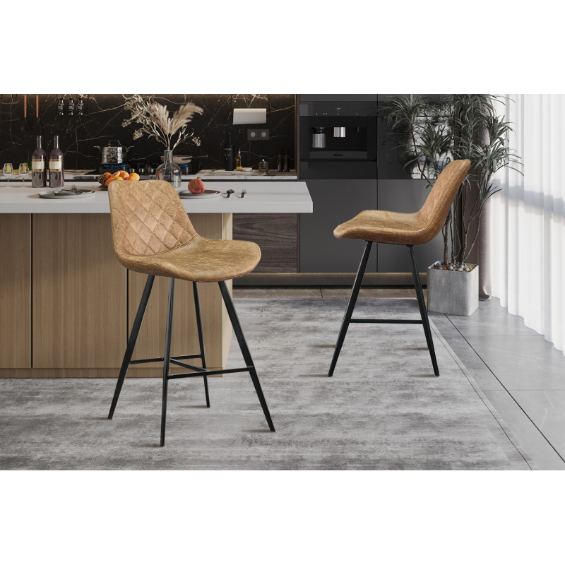 Chaise de comptoir Alicante PU Ote Topper 02 Cognac - Meubles Design