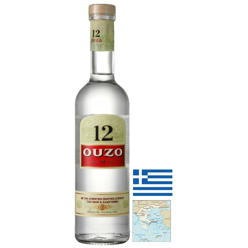 Ouzo 12 Anis Grece 70 cl 38° | Apéritif Anisé Premium