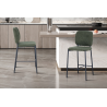 Chaise de comptoir 'Sophia' en tissu vert - Élégance moderne