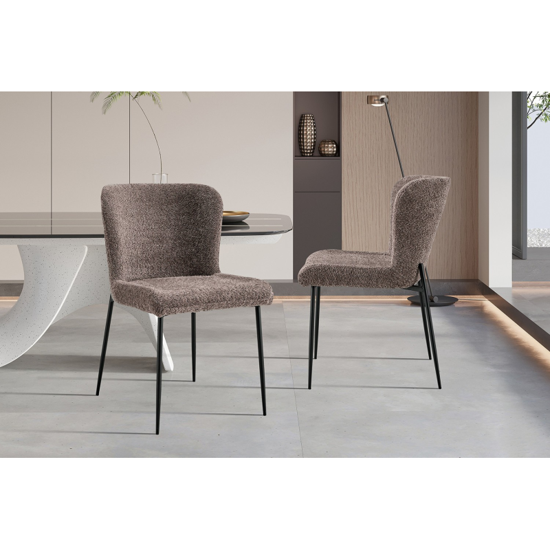 Chaise 'Lisa' Bouclé Sable - Élégante et Confortable | Meubles