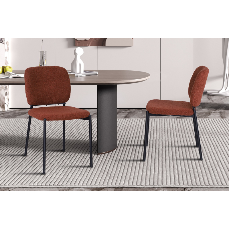 Chaise 'Sophia' Tissu Rouille - Élégance et Confort