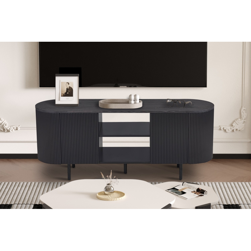 Meuble TV 'Lagos' 140 cm Décor Brun foncé - Élégance et Fonctionnalité