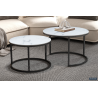 Table basse Boston - Décor Verre Marbre Blanc | Meubles Modernes