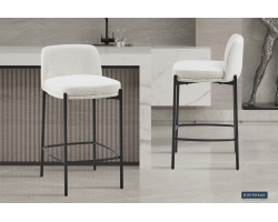 Chaise de comptoir 'Ella' Blanc - Élégance et confort