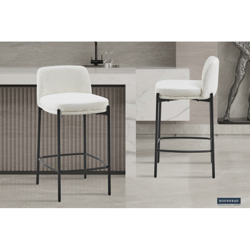 Chaise de comptoir 'Ella' Blanc - Élégance et confort