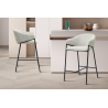 Chaise de comptoir 'Hugo' Corduroy Gris clair | Meubles modernes