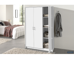 Armoire Ray 3 portes Blanc - Rangement moderne et élégant