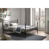 Lit Sacha 160x200 avec sommier noir - Élégance et confort