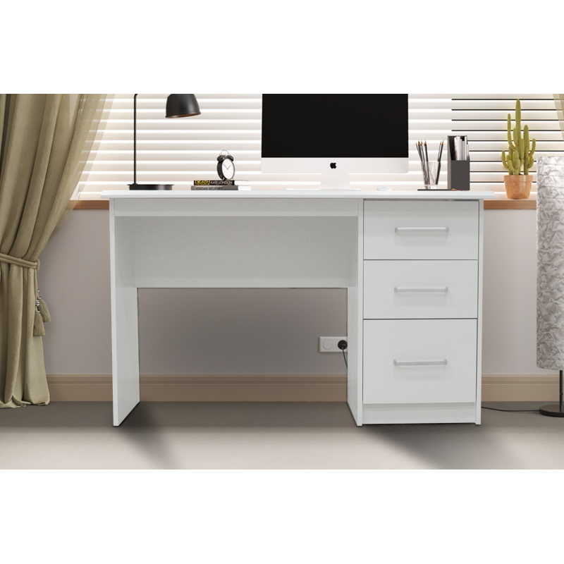 Bureau 'Mateo' 3 tiroirs Blanc - Meubles de qualité