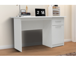 Bureau 'Milou' 1 tiroir 1 porte Blanc - Mobilier moderne et pratique