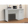 Bureau 'Milou' 1 tiroir 1 porte Blanc - Mobilier moderne et pratique