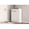 Rangement chaus. 'Lilly' 3 portes et 1 tiroir blanc - Meuble élégant et pratique