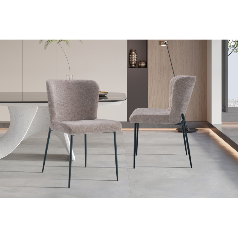 Chaise 'Lisa' Tissu Fabb Raven 30 Sand - Élégance et Confort