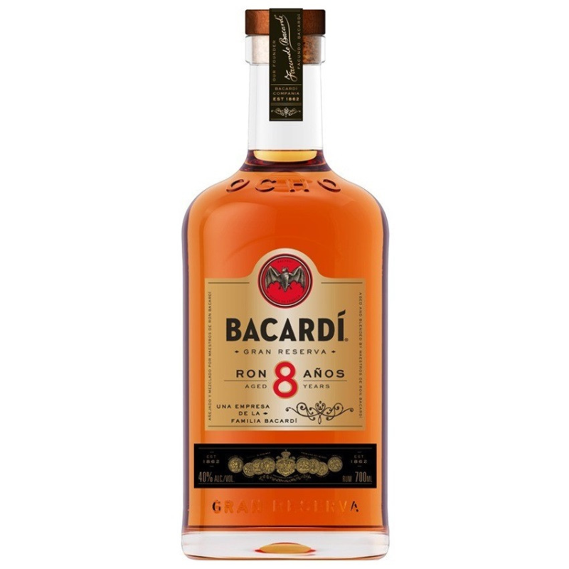 Bacardi 8 ans Rhum Cuba 70 cl - 40° | Rhum Haut de Gamme