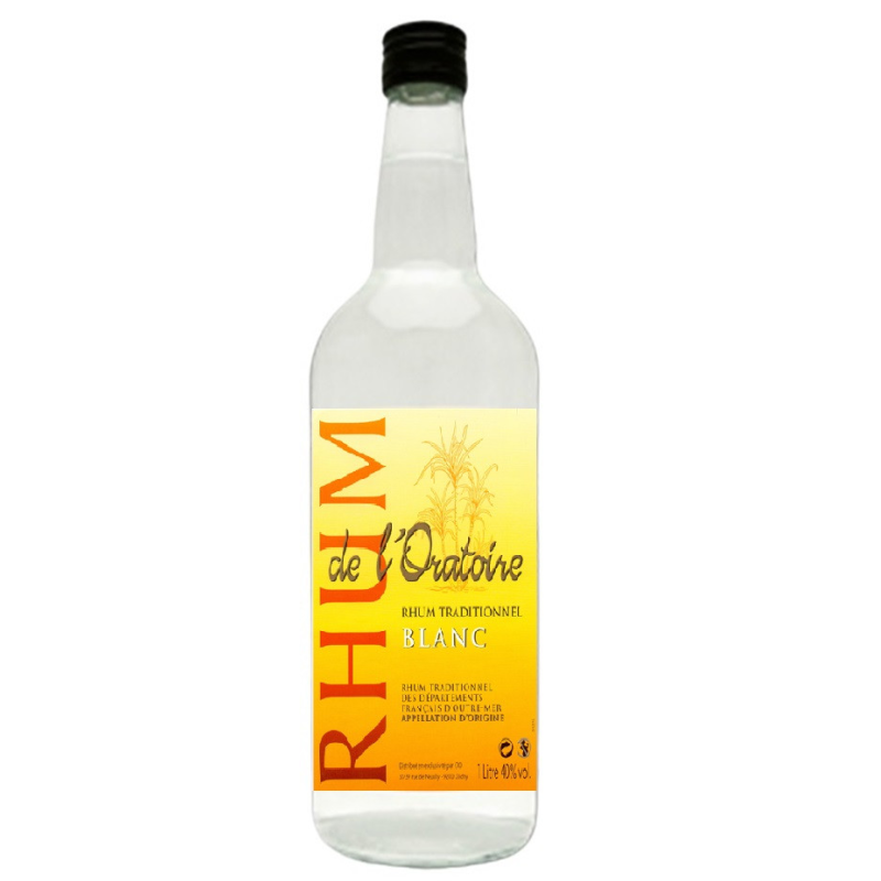 Rhum Blanc ORATOIRE DOM TOM 100 cl 40° - Elaboré à partir de Mélasse