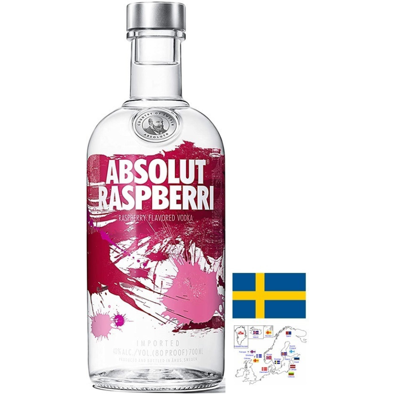 ABSOLUT Raspberry Vodka Suède 70CL - Votre Vodka Fruitée