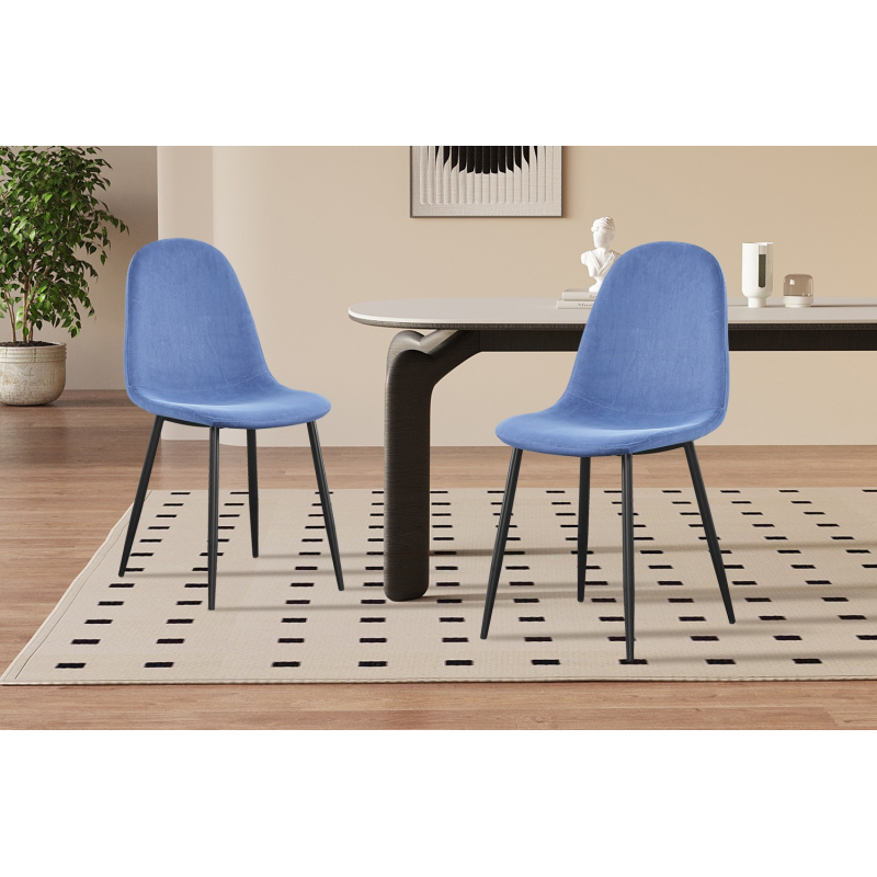 Chaise 'Boy' Velours Bleu clair - Élégance et confort