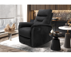 Fauteuil relax 'Breda' relevable manuellement en tissu noir - Meubles
