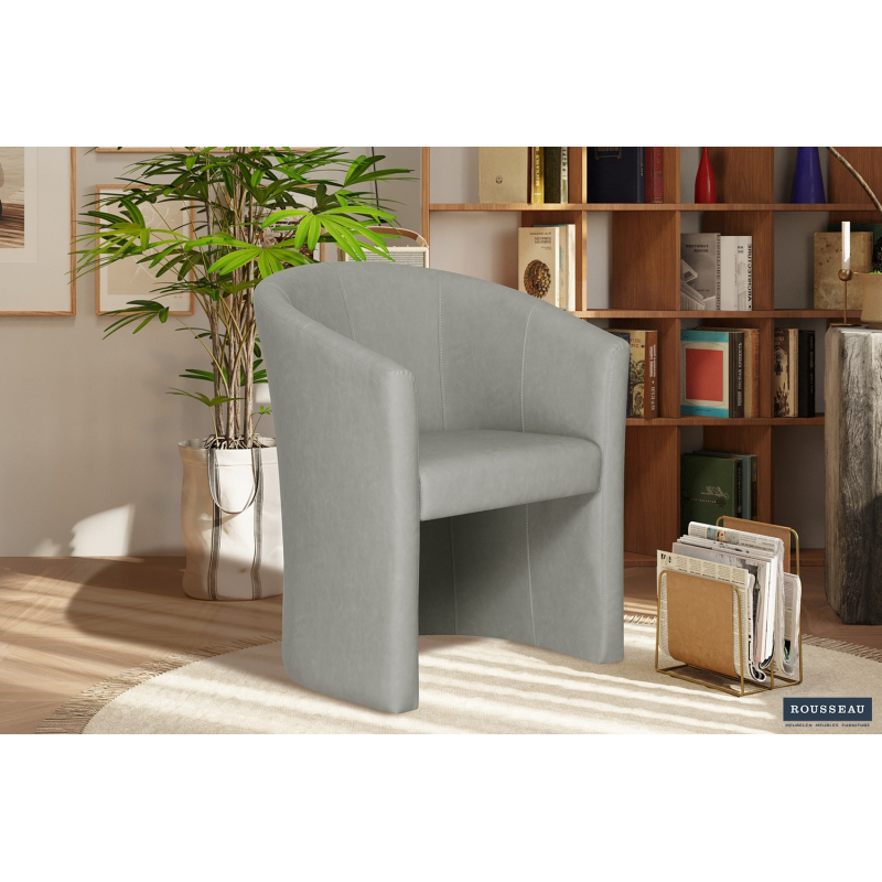 Fauteuil Charlie Vintage PU Gris Clair - Confort et Élégance | Homelands Nancy