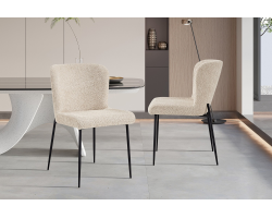Chaise Lisa en Bouclé Beige - Élégance et Confort pour Votre Intérieur