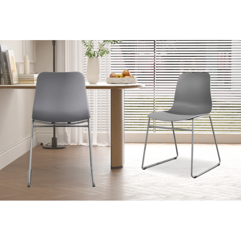 Chaise 'Marie' PP Gris - Élégance et Durabilité