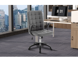 Chaise de bureau Luka en gris PU | Confort et design moderne