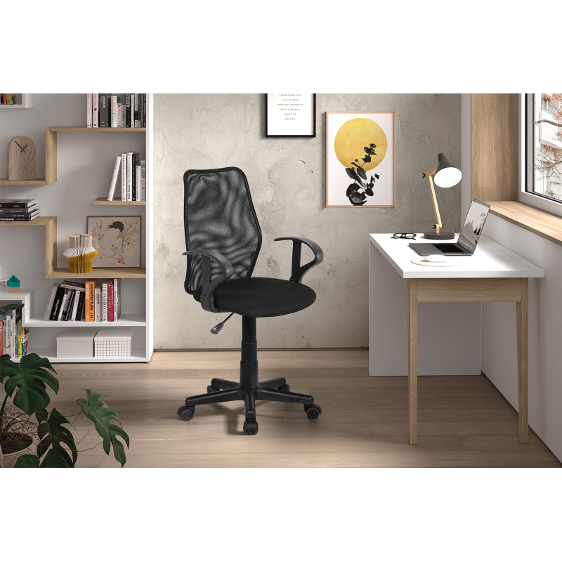 Chaise de bureau Job Mesh Noir - Confort et Élégance