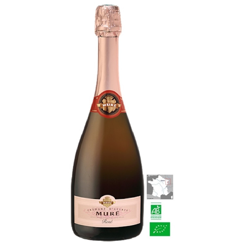 Crémant mûre rosé brut Alsace AOC 75 cl | Vin effervescent haut de gamme