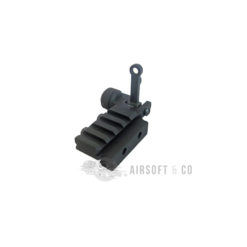 D'BOYS KAC Type Flip-up Rear Sight Black - Précision et Durabilité
