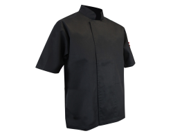 Veste cuisinier noire manches courtes Ecumoire LMA - Élégance et fonctionnalité