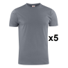 Lot de 5 Tee shirts de travail manches courtes en coton - Confort et robustesse