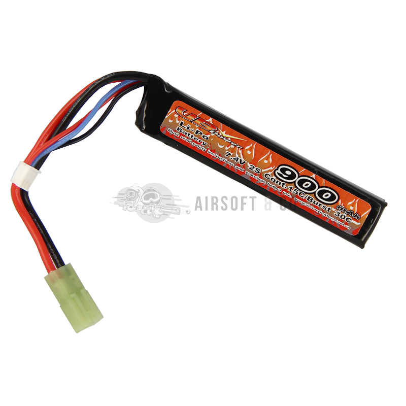Batterie LiPo 7.4 V 900 mAh 15C Burst 30C - Équipement Sportif