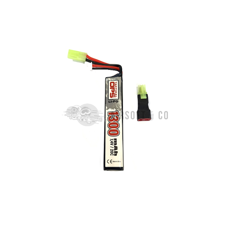 Tactical OPS Batterie LiPo 7.4V 1300 mAh 20C Stick - Équipement Sportif