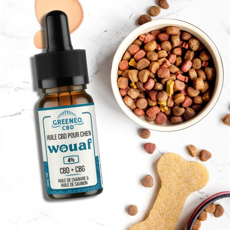 Huile pour chien CBD + CBG 4% - GREENEO WOUAF MIAOU