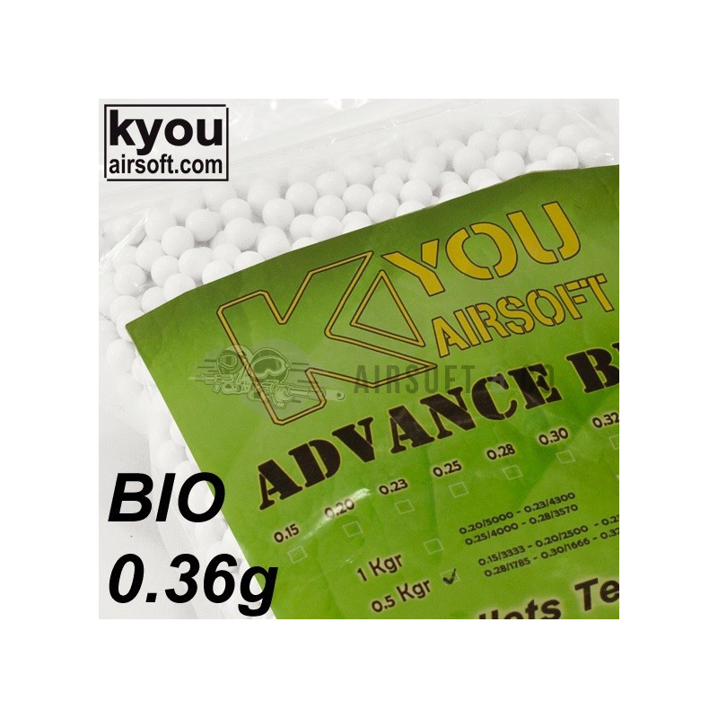 Billes 0.36 gr Bio Advance - Kyou Airsoft | Équipement Sportif